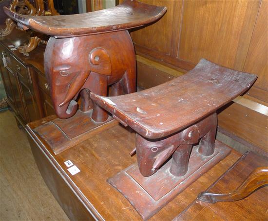 2 elephant stools